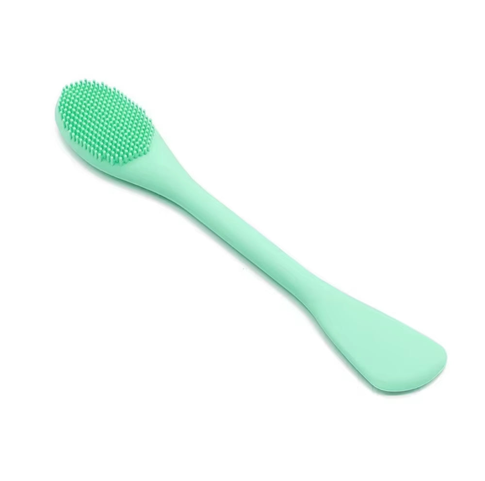 In-Stock Hand Held Double-Headed Silicone Facial Mask & Fan Brush Waterproof for Cleansing and Makeup Application