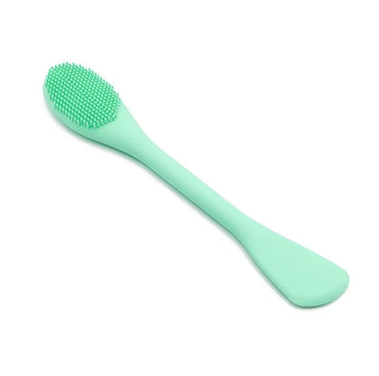 In-Stock Hand Held Double-Headed Silicone Facial Mask & Fan Brush Waterproof for Cleansing and Makeup Application