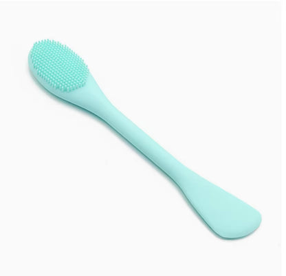 In-Stock Hand Held Double-Headed Silicone Facial Mask & Fan Brush Waterproof for Cleansing and Makeup Application