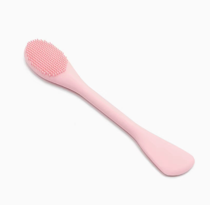 In-Stock Hand Held Double-Headed Silicone Facial Mask & Fan Brush Waterproof for Cleansing and Makeup Application