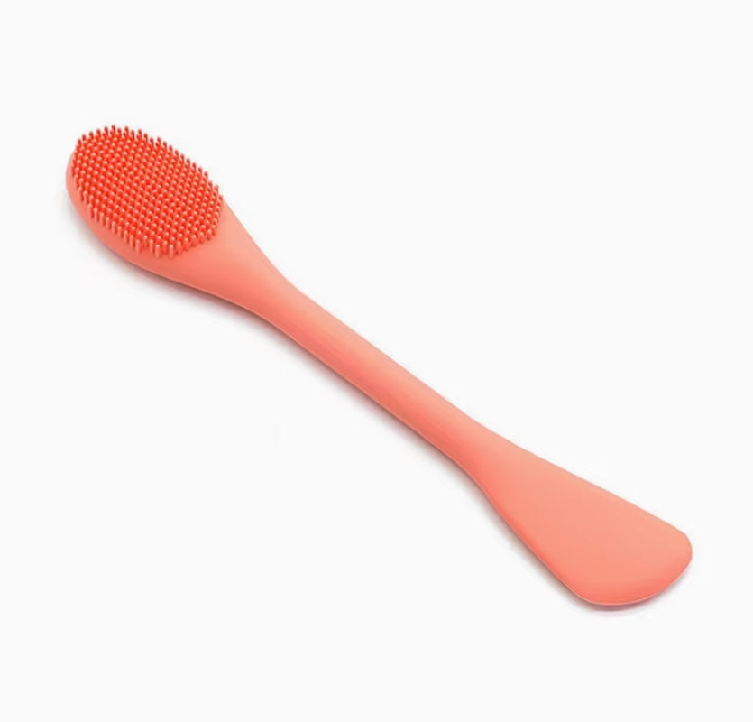 In-Stock Hand Held Double-Headed Silicone Facial Mask & Fan Brush Waterproof for Cleansing and Makeup Application